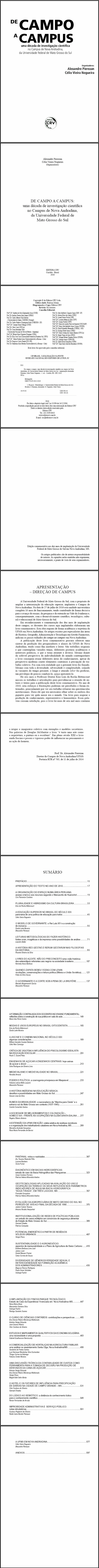 DE CAMPO A CAMPUS:<br>uma década de investigação científica no campus de Nova Andradina, da Universidade Federal de Mato Grosso do Sul